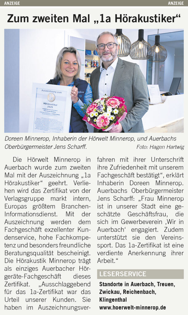 Zum zweiten Mal "1a Hörakustiker"