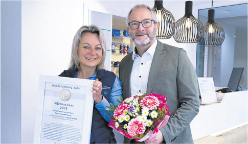 Zum zweiten Mal "1a Hörakustiker" - Doreen Minnerop mit Jens Scharff